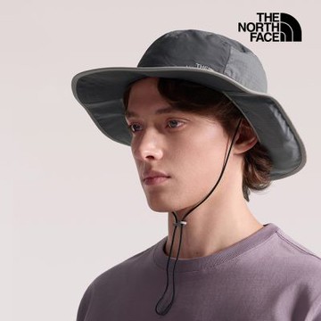 【The North Face 官方旗艦】北面男女款灰色UPF40防曬帽｜8EPZRHI 抗UV