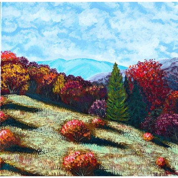 秋山風景原創藝術油畫 作者 RinaArtSK