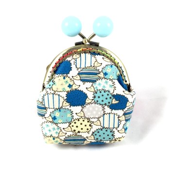 小彩虹糖果頭口金零錢包-藍藍刺蝟