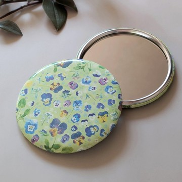 【圓形手鏡】水容器中漂浮的紫陽花