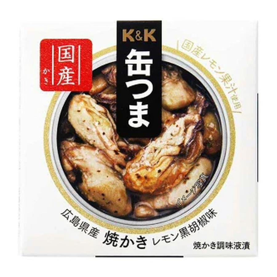 国分 缶つまプレミアム 広島県産 焼かき レモン黒胡椒味 70G 缶詰 1個