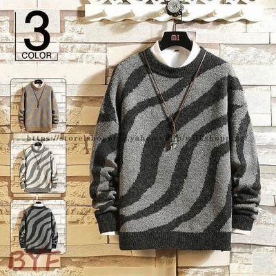ニット メンズ 冬服 長袖セーター メンズセーター ファッション トップス クルーネック 秋 冬 あったか 通販 Lineポイント最大get Lineショッピング