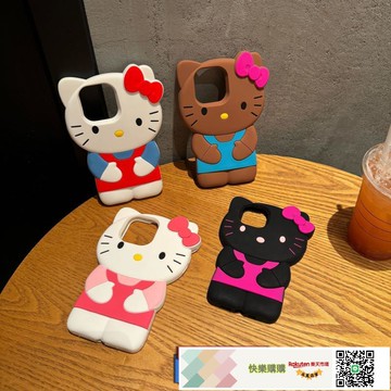 快樂購購*卡通可愛背帶褲KT貓iPhone17蘋果16適用14/14pro max手機殼防摔11