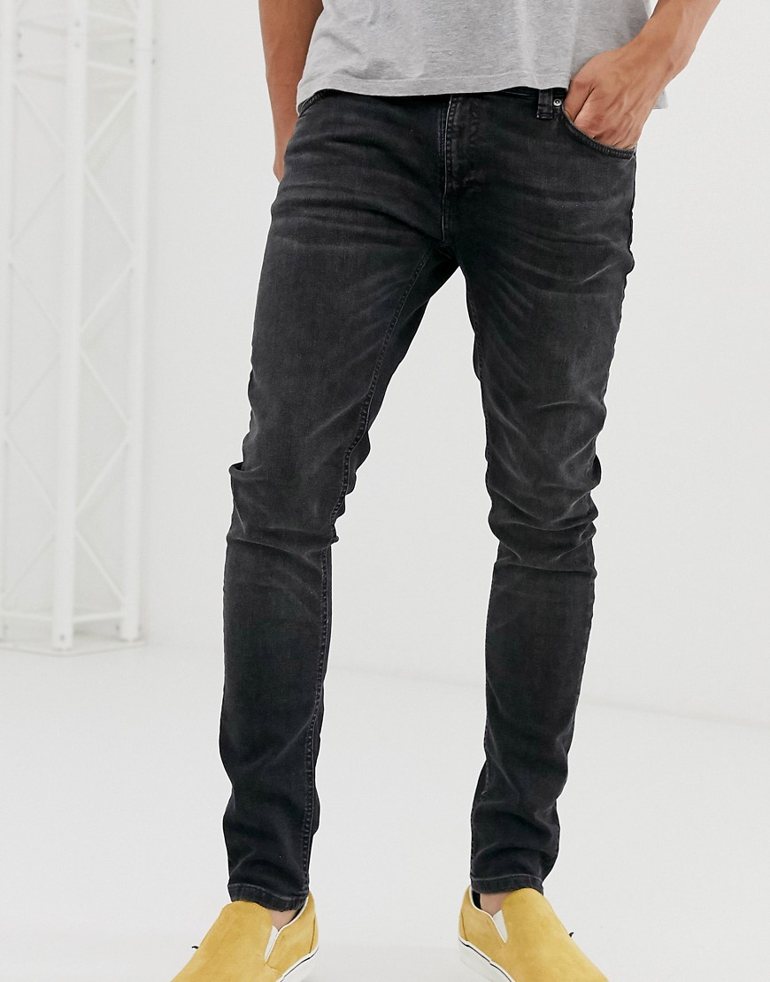 Nudie Jeans Co Skinny Lin skinny fit jeans in worn black wash推薦