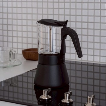 透明咖啡摩卡壺 240ml 黑色