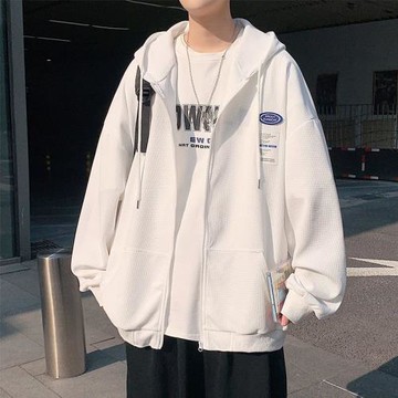 棒球服外套男春季潮牌痞帥大碼連帽夾克港風寬松百搭休閑開衫衛衣