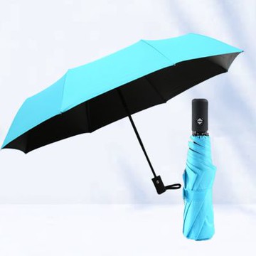 贈【蔻狄.蘭】天空藍黑膠晴雨防曬傘(UPF50+抗UV/體感降溫/輕壓省力收傘)