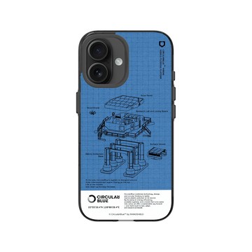 iPhone 16 Clear (相機按鈕) 酷墨灰 - CircularBlue - 淨海藍圖