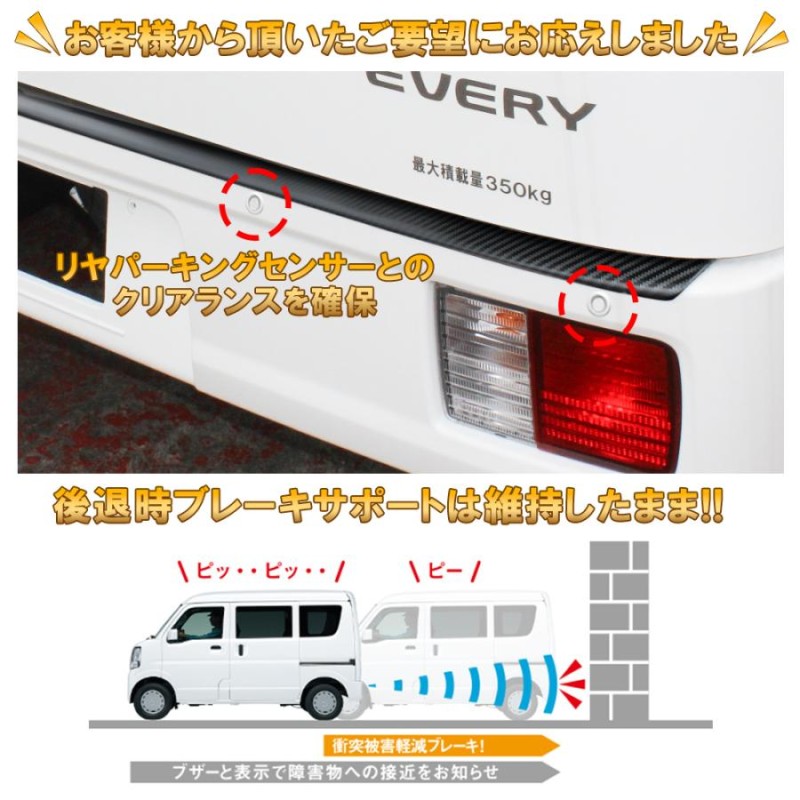 エブリィワゴン DA17W 他 リアバンパー ステップガード リヤ