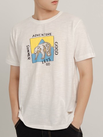 情侶系列．竹節棉北極熊印花TEE(男款)