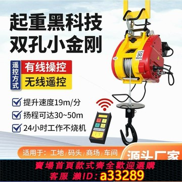 【台灣公司 可開發票】臺灣小金剛電動葫蘆220v家用懸掛小型電葫蘆0.5噸升降空調吊機