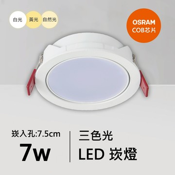 7W三色崁燈｜QC-20033W-歐司朗三色光