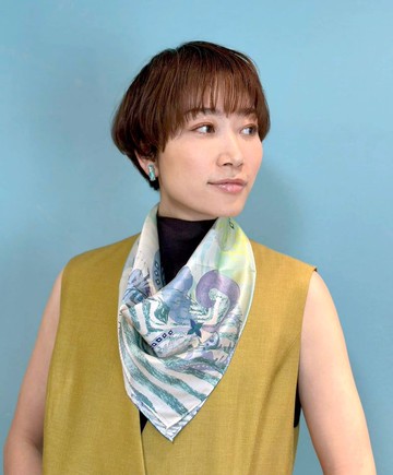 50cm 方形_絲巾_時尚斑馬紋 絹絲絲巾 ChristalART