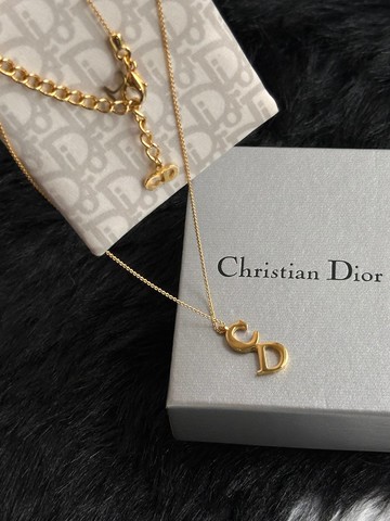 中古包 DIOR 迪奧 金色 CD Logo 頸鏈