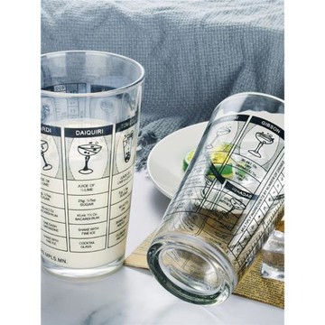 酒吧調酒果汁杯扣廳刻度玻璃杯長飲果汁杯搖酒杯扣廳上杯雞尾酒杯