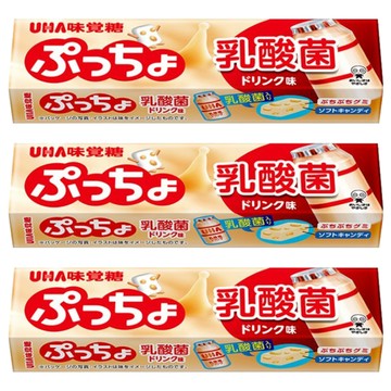 UHA 味覺糖 普超條糖 乳酸飲料味  乳酸清爽酸甜  軟糖Q彈有嚼勁  50g  3條