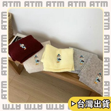 🔥臺灣出貨🔥可開發票✅輕飾時光韓版新款針織小女孩刺繡圍巾2026秋冬保暖毛線個性純色保暖圍脖