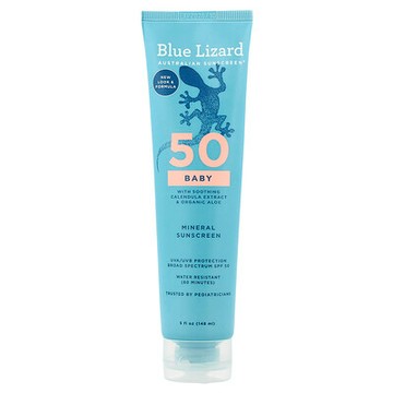 Blue Lizard Australian Sunscreen, 嬰兒，礦物質抗曬霜，SPF50，5 液量盎司（148 毫升）