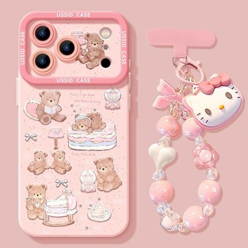 睡夢小熊新款iPhone17promax手機殼卡通蘋果16硅膠15掛鏈14可愛13