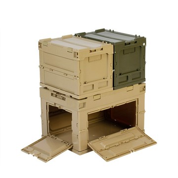 多功能塑料側開門可折疊式收納箱周轉箱家用儲物箱戶外車載整理箱