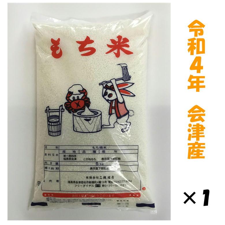 ※送料無料　令和４年産　会津こがねもち　白米　5kg　１袋購入専用　九州沖縄別途送料