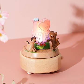 【愛戀貓咪】發光音樂盒 音樂小夜燈 聲控燈 夜燈 送禮