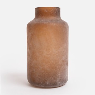 艾禮思霧面感玻璃花器28cm 橘咖