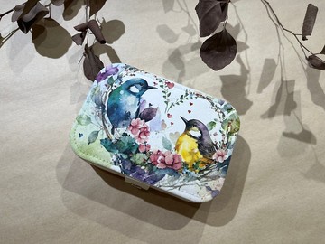 隨身首飾盒 長款 飾品盒 收納盒 耳墜 攜帶盒 項鍊 戒指 拼貼