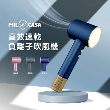 【Milocasa】高效速乾2億負離子吹風機 MY-50 (2024新品 /高速快乾/LED液晶鏡面) 