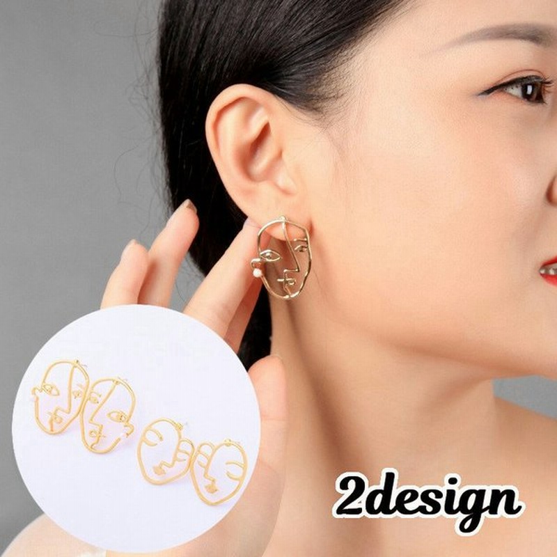 ピアス スタッドピアス アクセサリー レディース 女性用 ファッション小物 顔 フェイス モチーフ 個性的 ユニーク 大ぶり おしゃれ プレゼント ギ 通販 Lineポイント最大get Lineショッピング