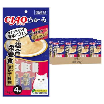 INABA CIAO 啾嚕 肉泥  綜合營養配方 鮪魚 + 干貝  56g  48袋