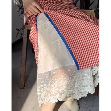 【桃喜Rich女裝】旗袍打底裙 白色半身裙 旗袍內搭襯裙 疊穿外穿 年輕復古日常百搭半裙 蕾絲半裙 A字裙