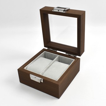 手錶盒 深咖木紋錶盒(二支裝)【NAWA109】