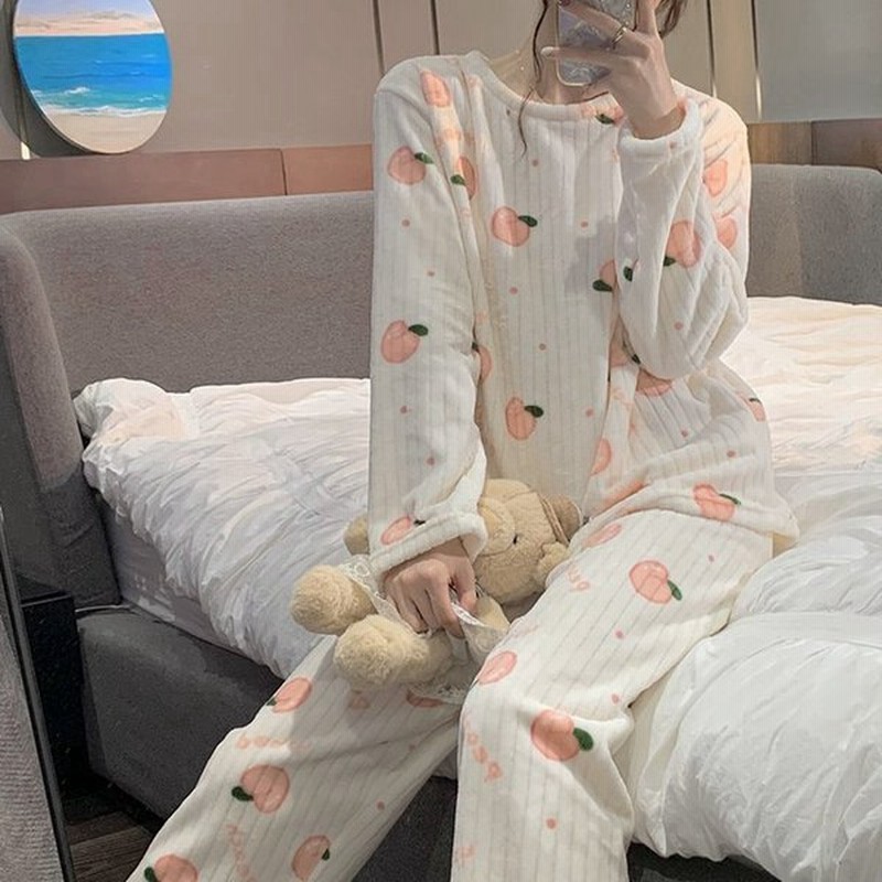 2色 ルームウェア 部屋着 パジャマ セットアップ あったか素材 ふわふわ かわいい ガーリー 大人女子 大人かわいい リラックス 楽ちん おうちスタイル 通販 Lineポイント最大0 5 Get Lineショッピング