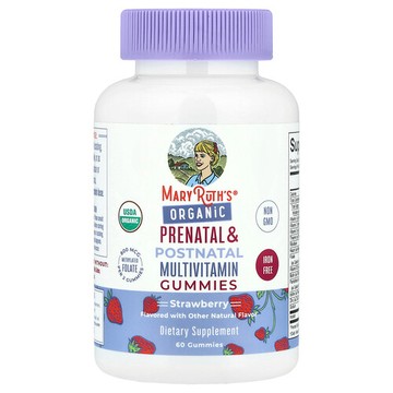 MaryRuth's, 有機產前和產後多維生素軟糖，草莓味，60 粒