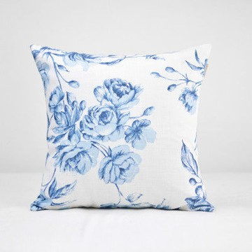 【協貿】田園典雅小清新棉麻花朵渲染沙發方形抱枕含芯