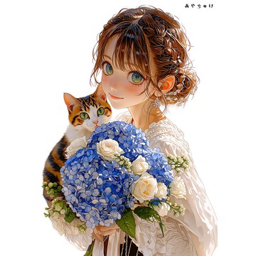 【4 月新品 3】07-120-0243 人物貼紙 春日少女與動物