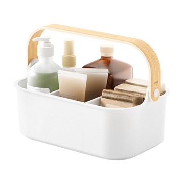 《Umbra》Bellwood木柄收納置物籃-雲朵白28.5cm-- 整理籃