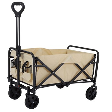 【生活優品】露營購物收納推車（米色）_廠商直送