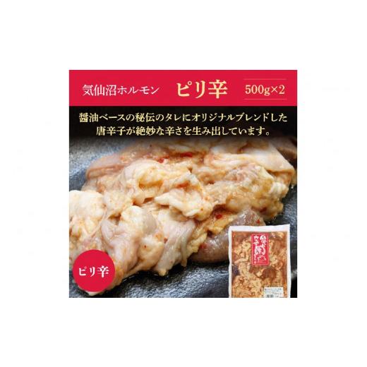 ふるさと納税 宮城県 気仙沼市 亀山印 気仙沼ホルモン ピリ辛味 500g×2 豚 生モツ 焼肉 冷凍 [気仙沼市物産振興協会 宮城県 気仙沼市 20562540]