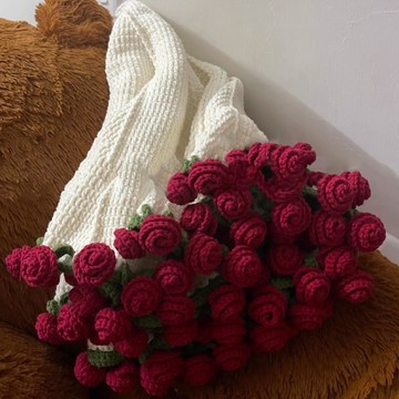 特價💖diy玫瑰花束毯子手工編織送對象材料包毛綫團花朵毛毯含毛綫工具DIY毛綫毯子 編織材料包 鈎針材料包  OP5Z