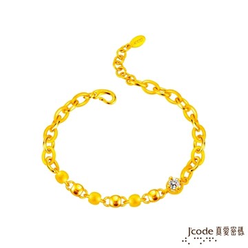 J code真愛密碼金飾 隨興閃耀硬金手鍊