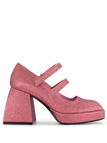 Nodaleto - Bulla Babies 90mm glitter pumps - women - Cotton/Polyester/Leather/Leather - 37 - Pink