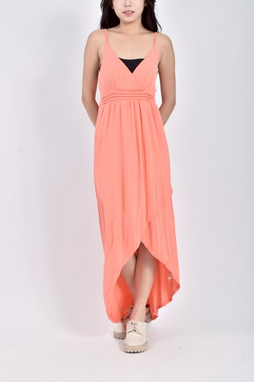 (S) 垂墜橘色洋裝