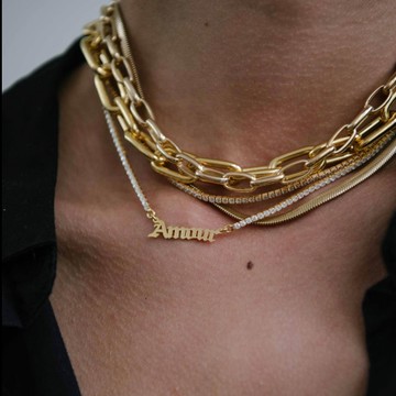 荷蘭 Maison Irem 18K純銀鍍金項鍊 粗鏈條