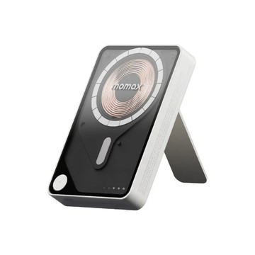 Momax 1-Power X Pro+ 10000mAh磁吸支架雙充行動電源白色
