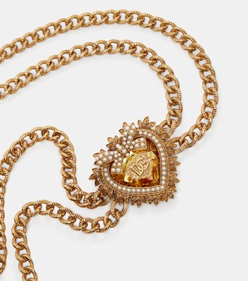 Dolce & Gabbana DG faux pearl-embellished chain belt