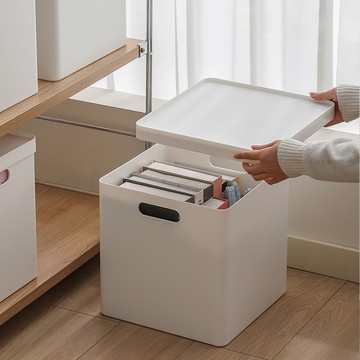 家用帶蓋圓弧角正方形滑輪收納箱加厚大容量收納筐書本整理收納盒小紅書同款