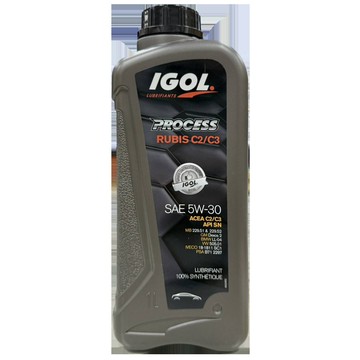 半合成機油 【法國原裝進口 IGOL】5W30 PROCESS RUBIS C2/C3 1L整箱12入(車麗屋)