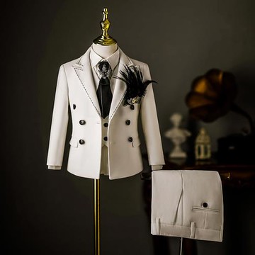 兒童西裝套裝男童走秀禮服小男孩花童西服主持人鋼琴演奏演出服秋